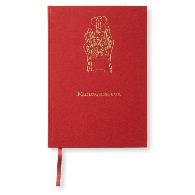 Middagsdagbok - Red från Paperstyle - Röd anteckningsbok - Tidformera