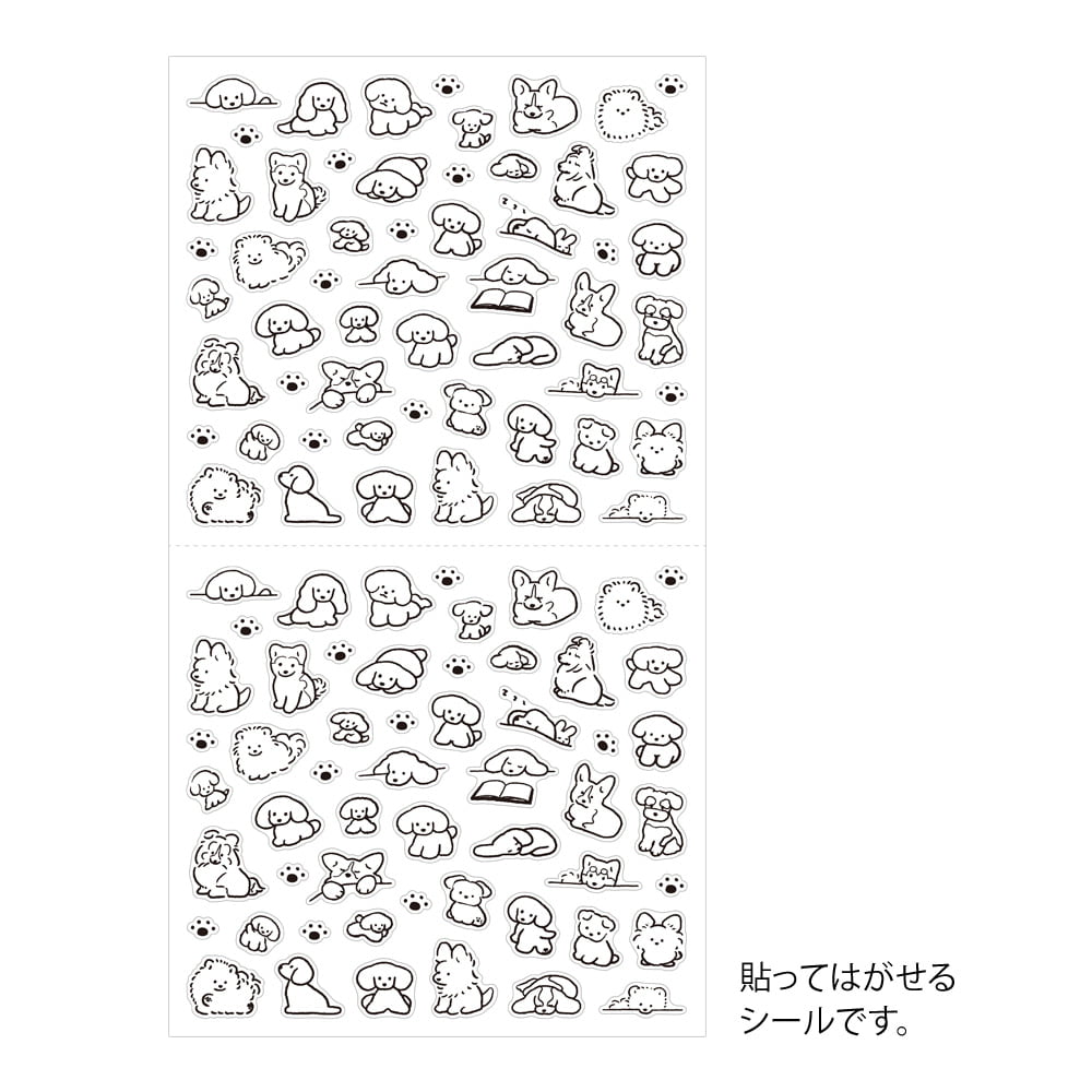 Midori Kalenderstickers - Dog Black & White - Midori - Tidformera