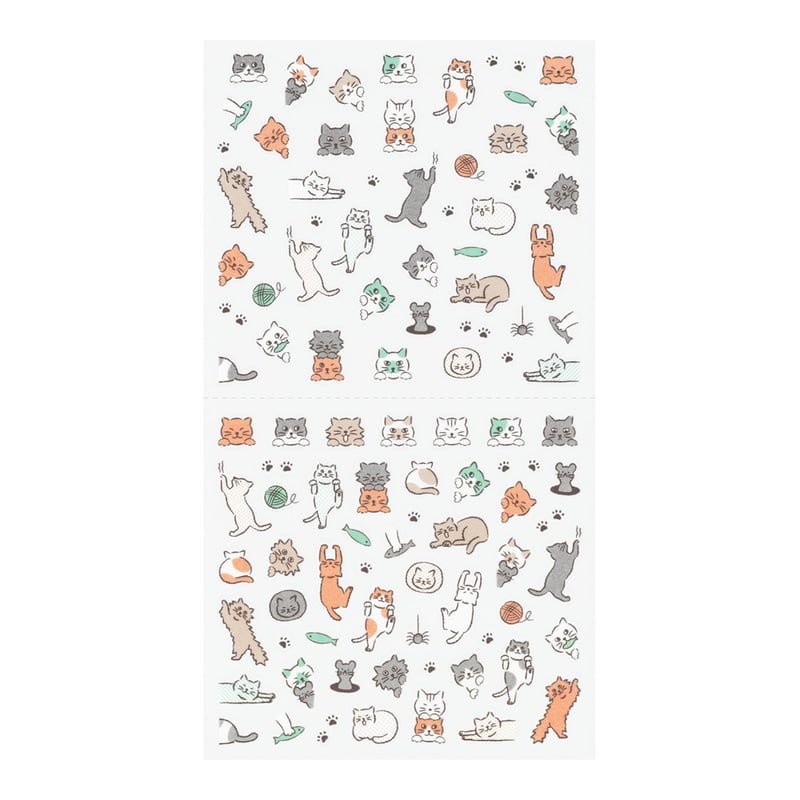 Midori Kalenderstickers - Lined Cat - 2 - Midori - Tidformera
