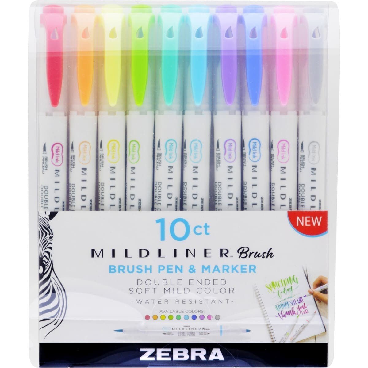 Mildliner Brush pen 10-pack - Zebra - Tidformera