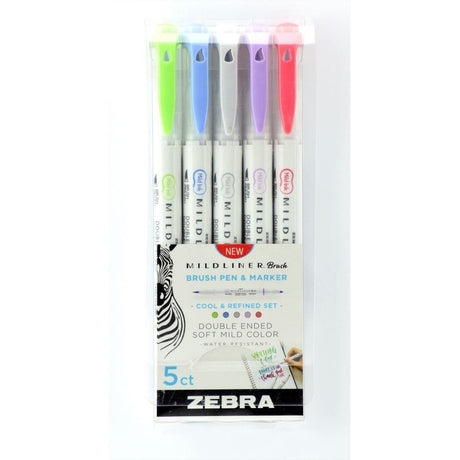 Mildliner Brush pen 5-pack - Cool & Refined - Zebra - Tidformera
