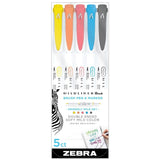 Mildliner Brush pen 5-pack - Friendly - Zebra - Tidformera