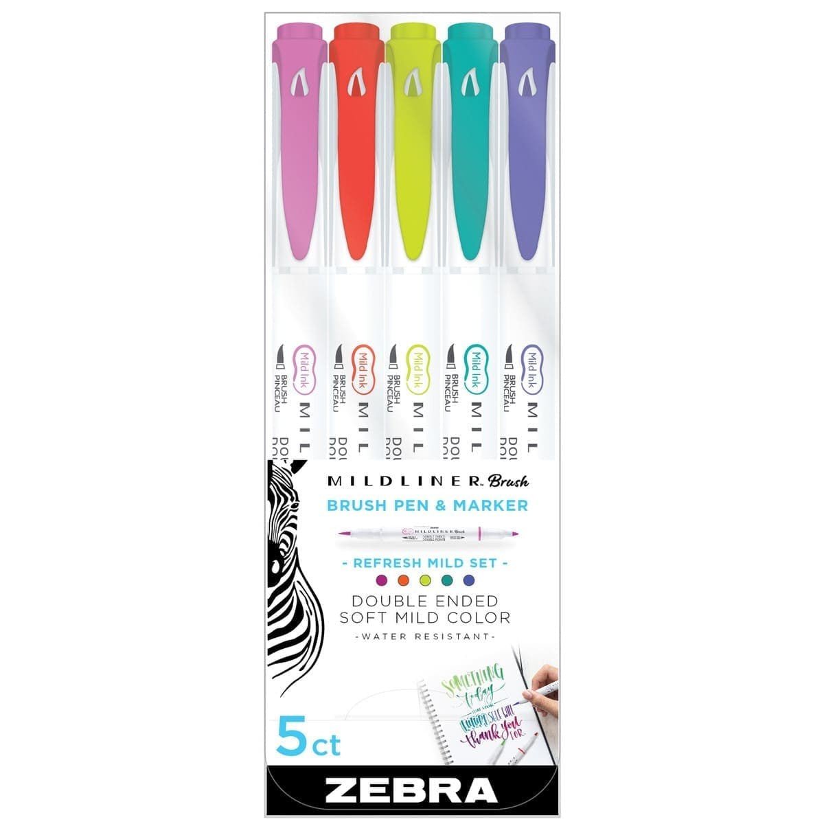 Mildliner Brush pen 5 - pack - Refresh - 1 - Zebra - Tidformera