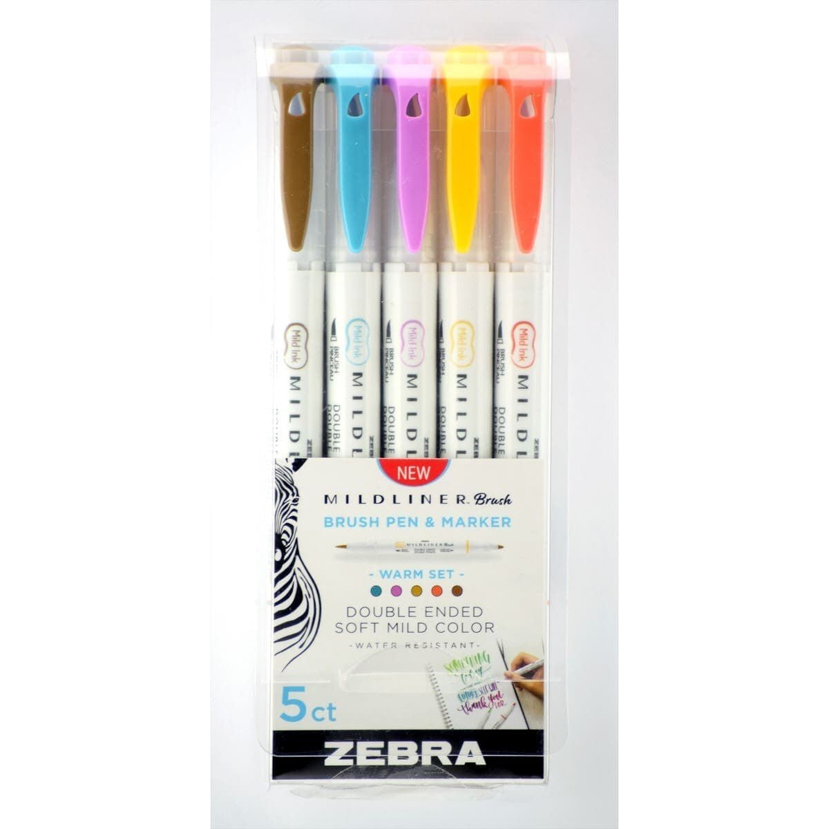 Mildliner Brush pen 5-pack - Warm - Zebra - Tidformera