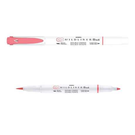 Mildliner Brush pen - Coral Pink - Zebra - Tidformera