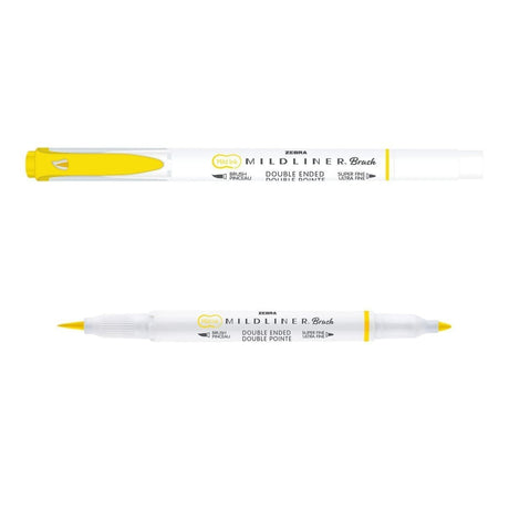 Mildliner Brush pen - Lemon Yellow - Zebra - Tidformera