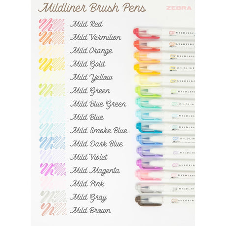 Mildliner Brush pen - Orange - 3 - Zebra - Tidformera