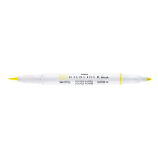 Mildliner Brush pen - Yellow från Zebra - Gul penselpenna utan lock - Tidformera
