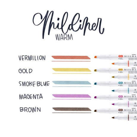 Mildliner Överstrykningspennor 5-pack - Warm - 2 - Zebra - Tidformera
