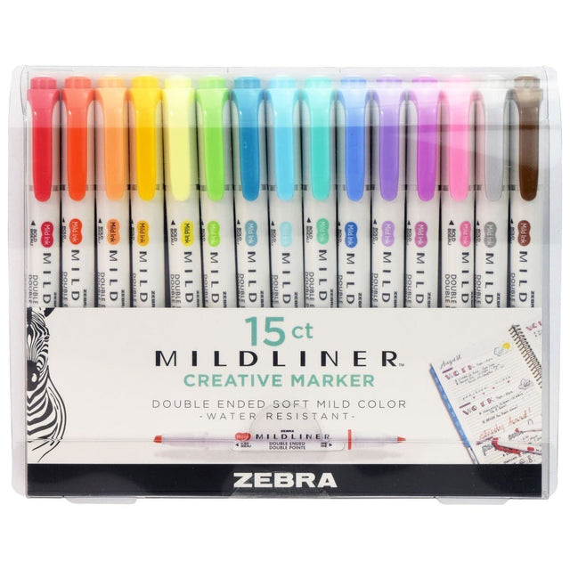 Mildliner Överstrykningspennor 15-pack - Zebra - Tidformera