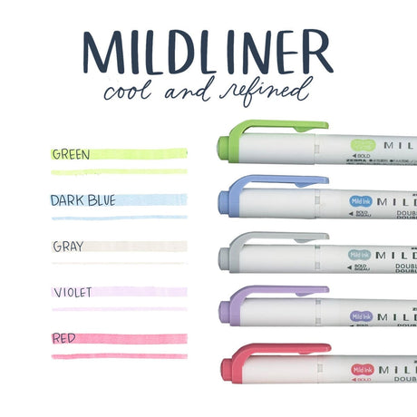 Mildliner Överstrykningspennor 5-pack - Cool & Refined - Zebra - Tidformera