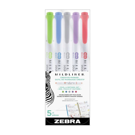 Mildliner Överstrykningspennor 5-pack - Cool & Refined - Zebra - Tidformera