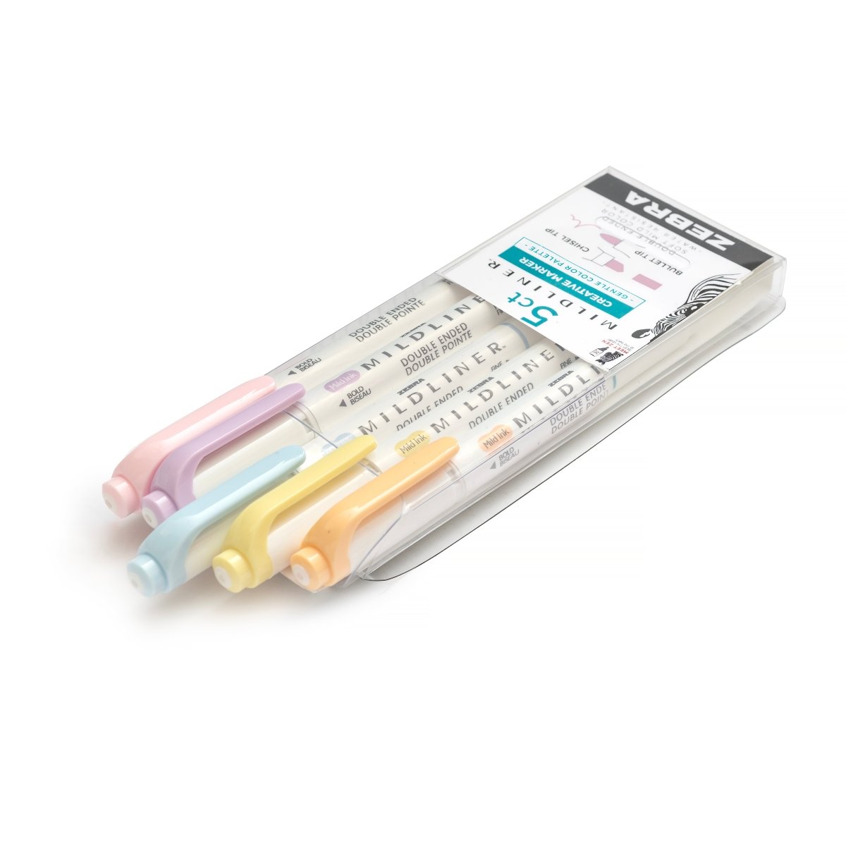 Mildliner Överstrykningspennor 5-pack - Gentle color palette - Zebra - Tidformera