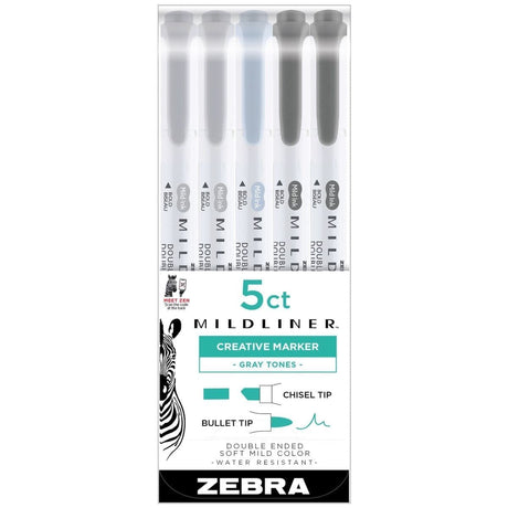 Mildliner Överstrykningspennor 5 - pack - Gray - 1 - Zebra - Tidformera