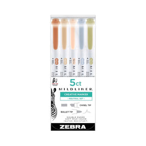 Mildliner Överstrykningspennor 5 - pack - Neutral - 1 - Zebra - Tidformera