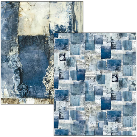 Mixed media book - Urban blue denim - 12 - Ciao Bella - Tidformera