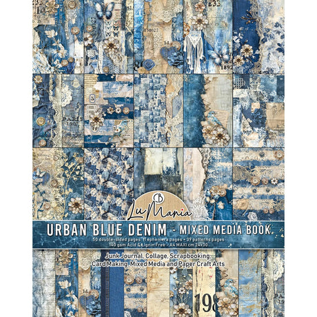 Mixed media book - Urban blue denim - 1 - Ciao Bella - Tidformera