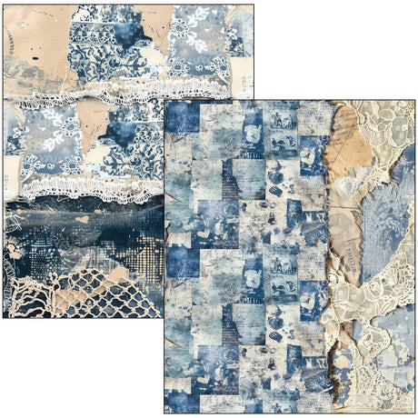 Mixed media book - Urban blue denim - 17 - Ciao Bella - Tidformera