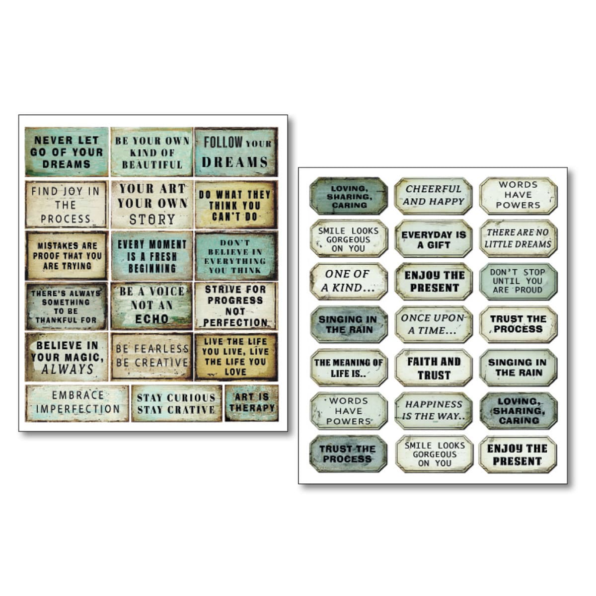 Mixed Media Stickers - 10-pack - Kind Thoughts - 2 - Ciao Bella - Tidformera
