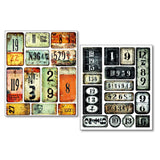 Mixed Media Stickers - 10-pack - Scratched Labels - 2 - Ciao Bella - Tidformera