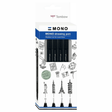 Mono drawing pen Fineliner 4-pack Svart Fine - Tombow - Tidformera