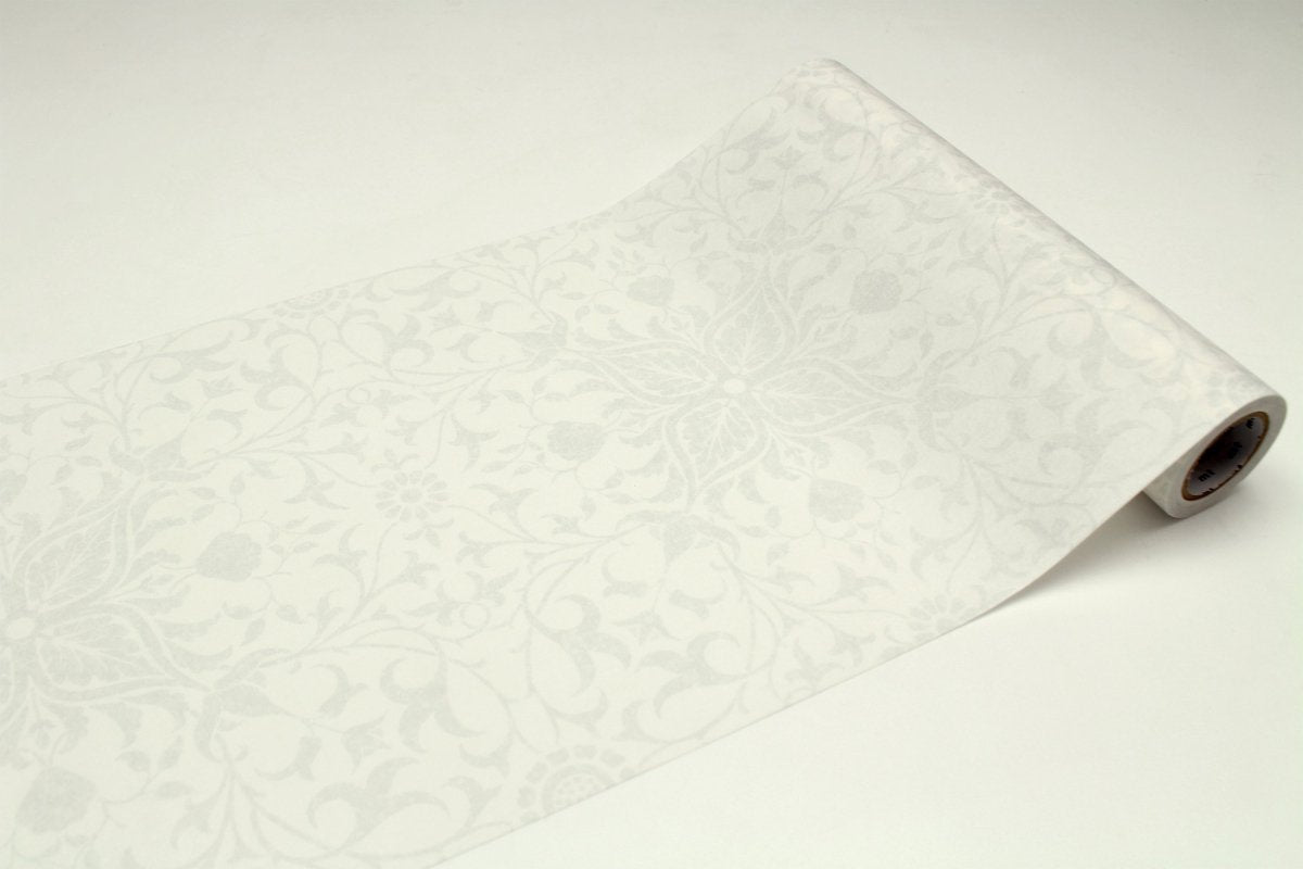 mt Casa Fleece - Morris & Co - Pure Net ceiling Embroidery Paper white - 2 - MT masking tape - Tidformera