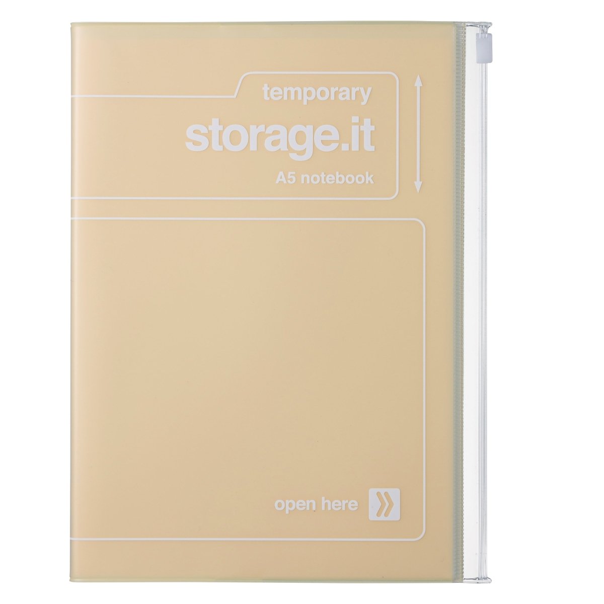 Notebook Storage.it A5 - Yellow från Mark's Inc. Gul anteckningsbok med en förvaringsficka på framsidan som har en dragkedja - Tidformera