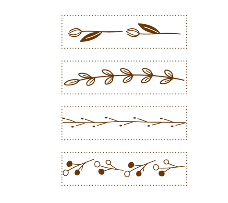 Nototo Join Stamp - Sepia - Plants - 3 - Shachihata - Tidformera