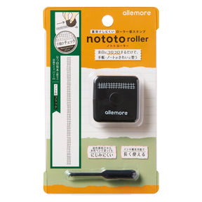 Nototo Roller Stamp - Black - Hand painted Plaid - 1 - Shachihata - Tidformera