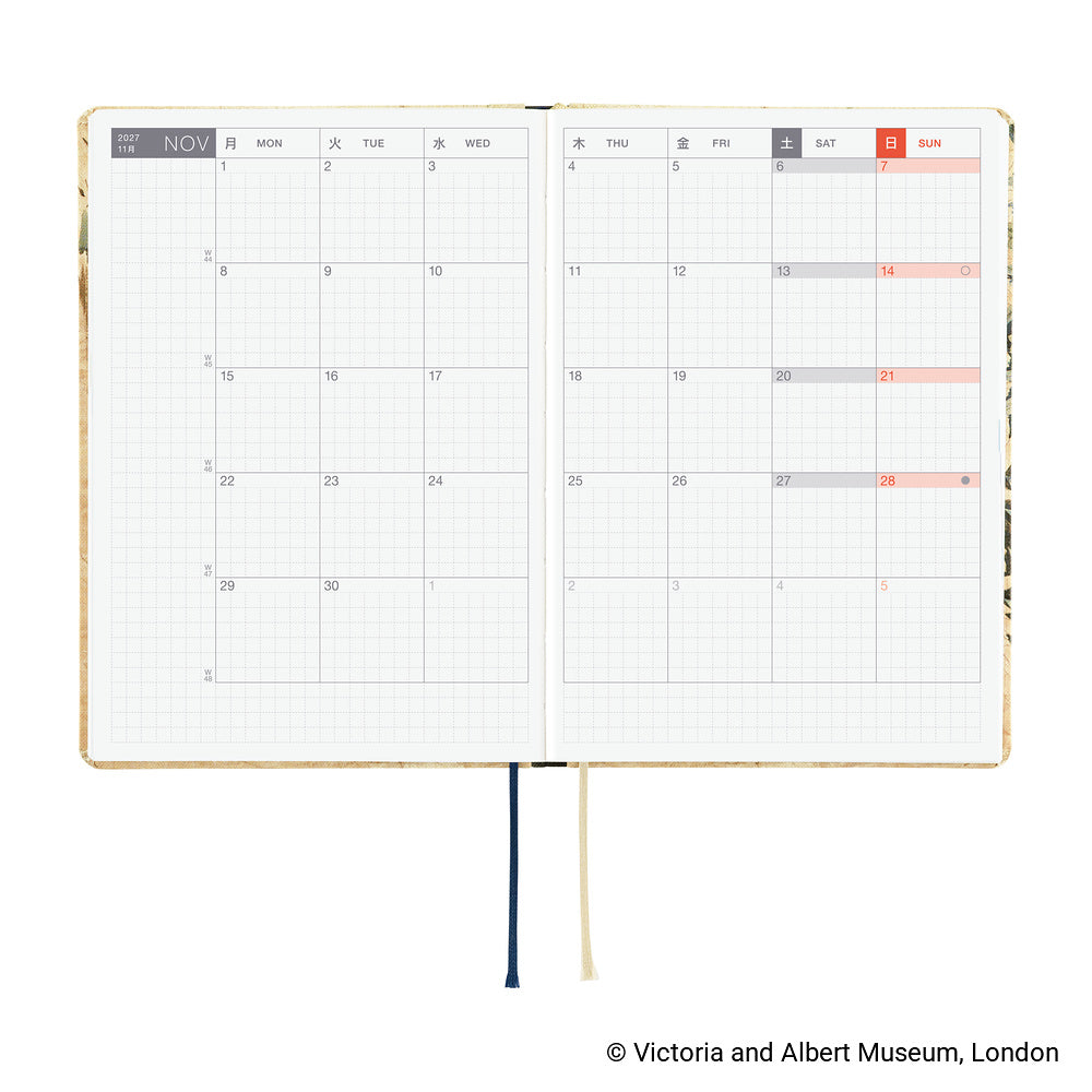 Hobonichi HON A6 The V&A Series: Vine - 2027