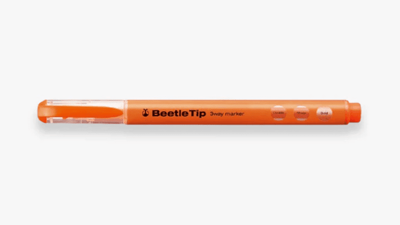 Överstrykningspenna Beetle Tip 3 - way Marker - Orange - 1 - Kokuyo - Tidformera