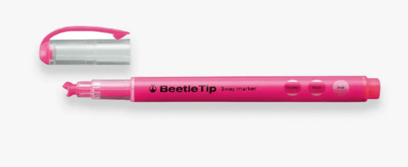 Överstrykningspenna Beetle Tip 3 - way Marker - Pink - 1 - Kokuyo - Tidformera