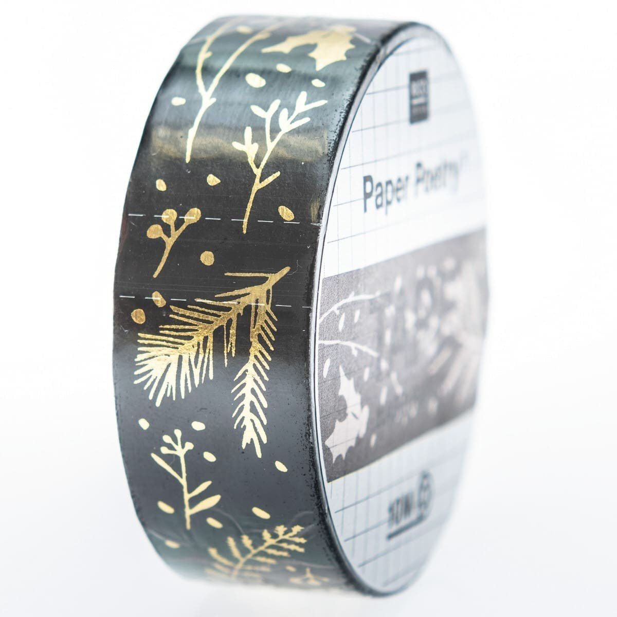 Paper Poetry Washi tape Branches - Black/Gold - Rico Design - Tidformera