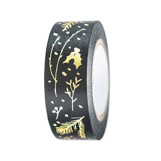 Paper Poetry Washi tape Branches - Black/Gold - Rico Design - Tidformera