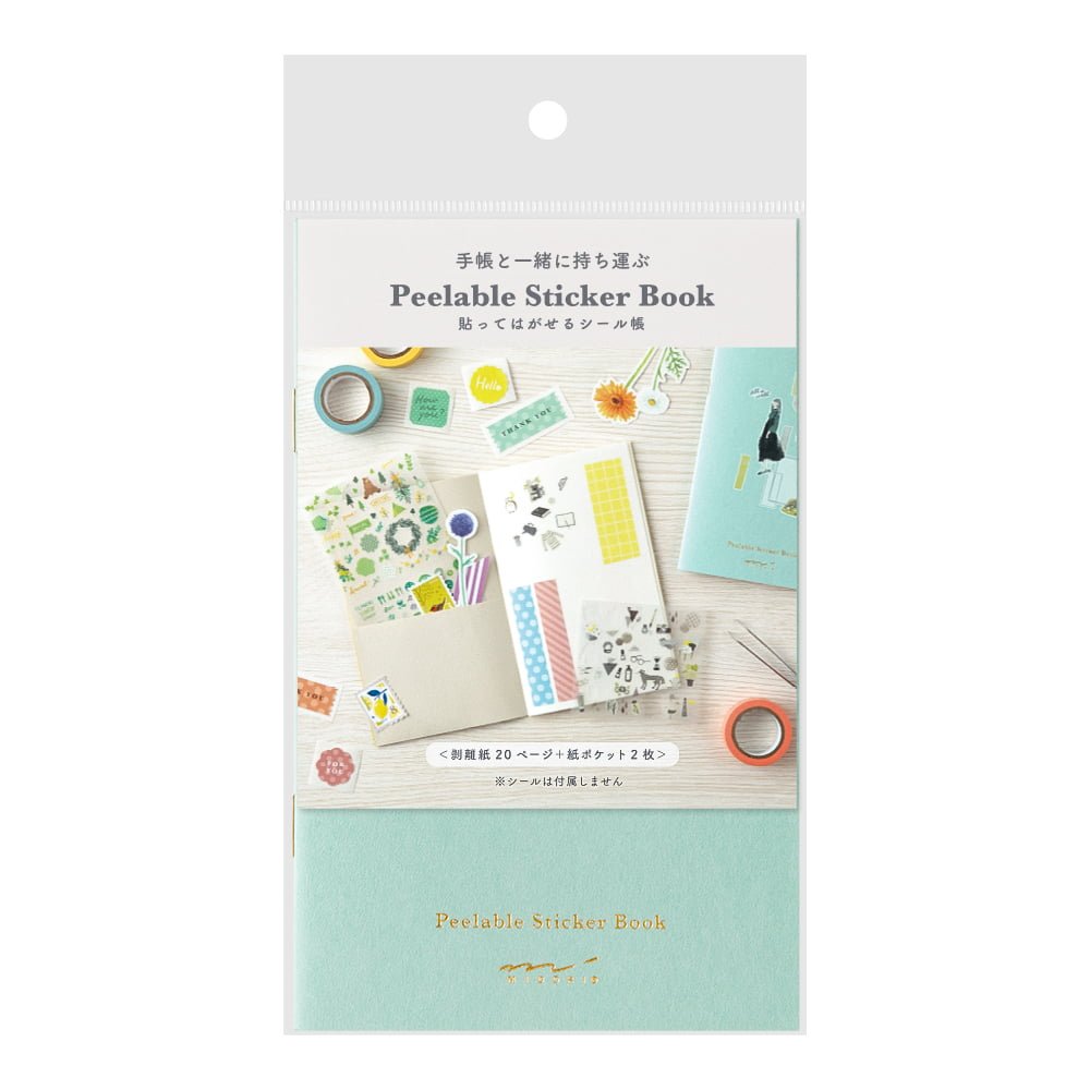 Peelable Sticker Book - Blue - Midori - Tidformera