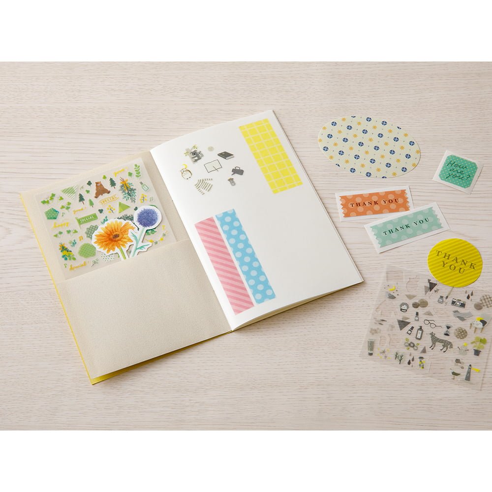 Peelable Sticker Book - Yellow - 6 - Midori - Tidformera