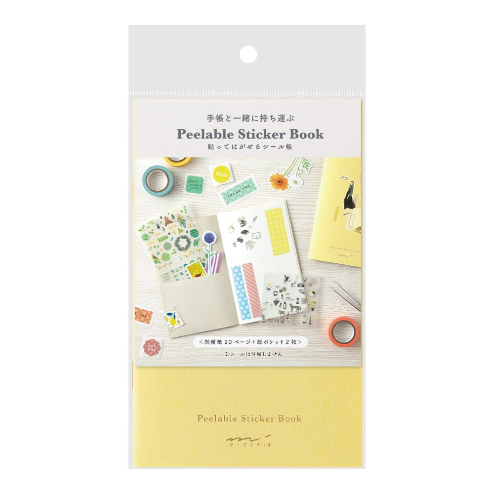 Peelable Sticker Book - Yellow - Midori - Tidformera