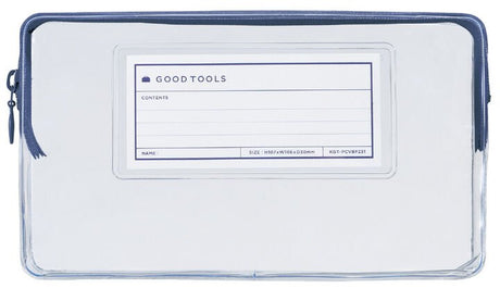 Pen Pouch Clear - Good Tools - Navy Zipper - 2 - Kokuyo - Tidformera