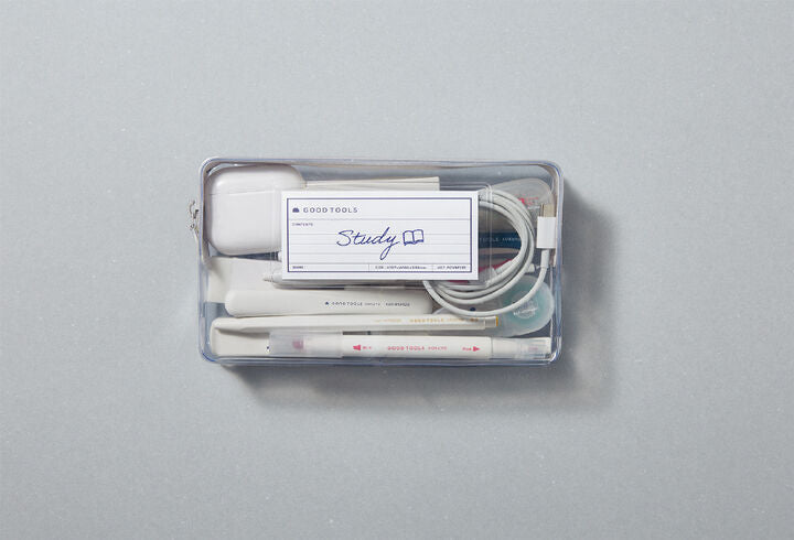 Pen Pouch Clear - Good Tools - Navy Zipper - 3 - Kokuyo - Tidformera