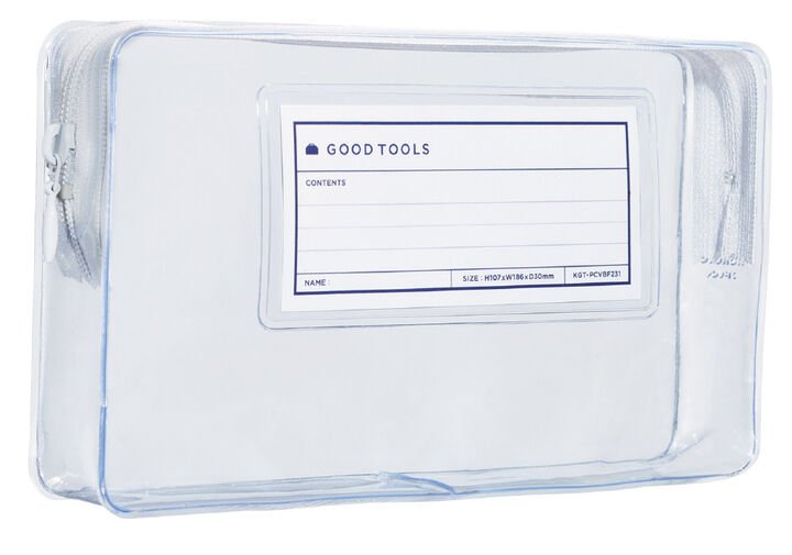 Pen Pouch Clear - Good Tools - White Zipper - 1 - Kokuyo - Tidformera