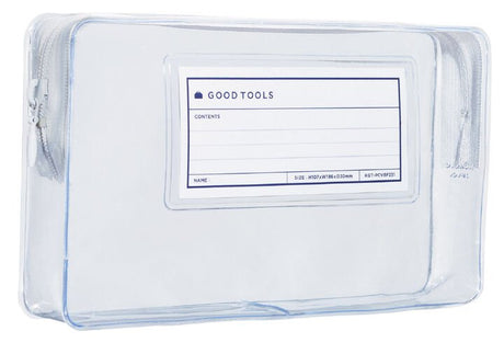 Pen Pouch Clear - Good Tools - White Zipper - 1 - Kokuyo - Tidformera