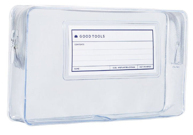Pen Pouch Clear - Good Tools - White Zipper - 1 - Kokuyo - Tidformera