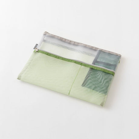 Pen & Tool Pouch Mesh B5 - Green - 2 - Midori - Tidformera