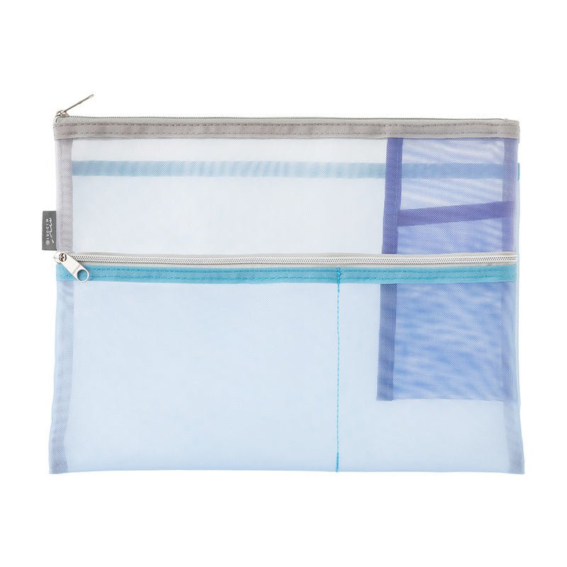 Pen & Tool Pouch Mesh B5 - Light Blue - 3 - Midori - Tidformera