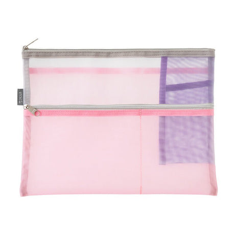 Pen & Tool Pouch Mesh B5 - Pink - 3 - Midori - Tidformera