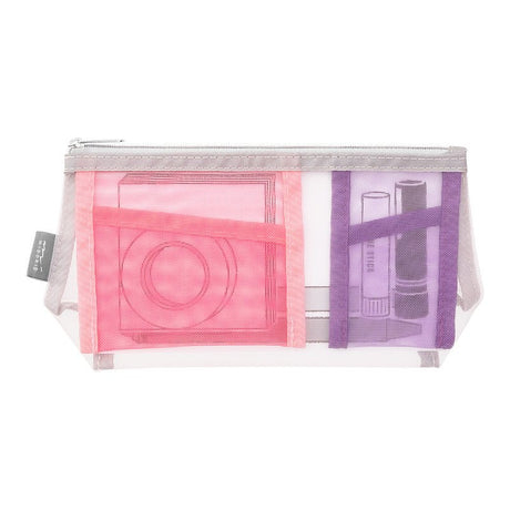 Pen & Tool Pouch Mesh Triangulär - Pink - 1 - Midori - Tidformera