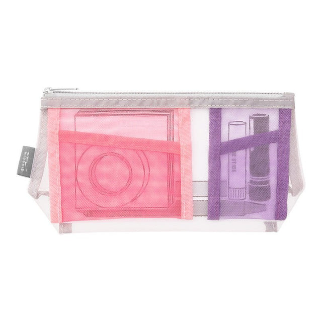 Pen & Tool Pouch Mesh Triangulär - Pink - 1 - Midori - Tidformera