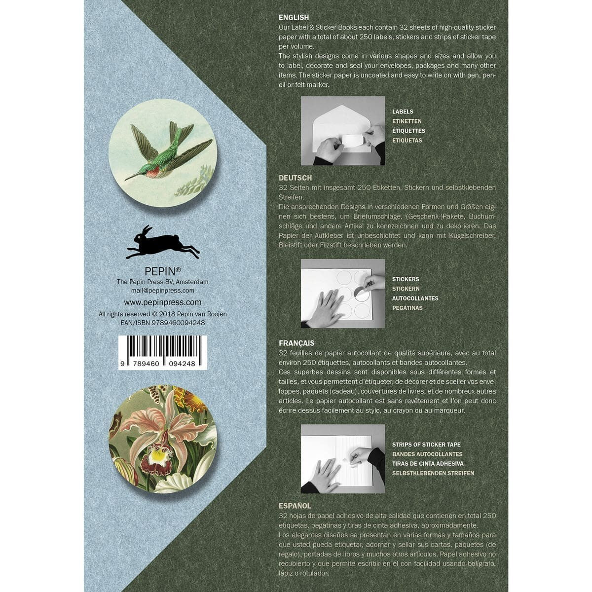 Pepin Labels, stickers & tape Sticker book - Art forms in nature - Pepin Press - Tidformera