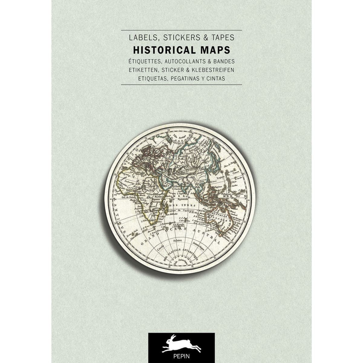 Pepin Labels, stickers & tape Sticker book - Historical maps - Pepin Press - Tidformera