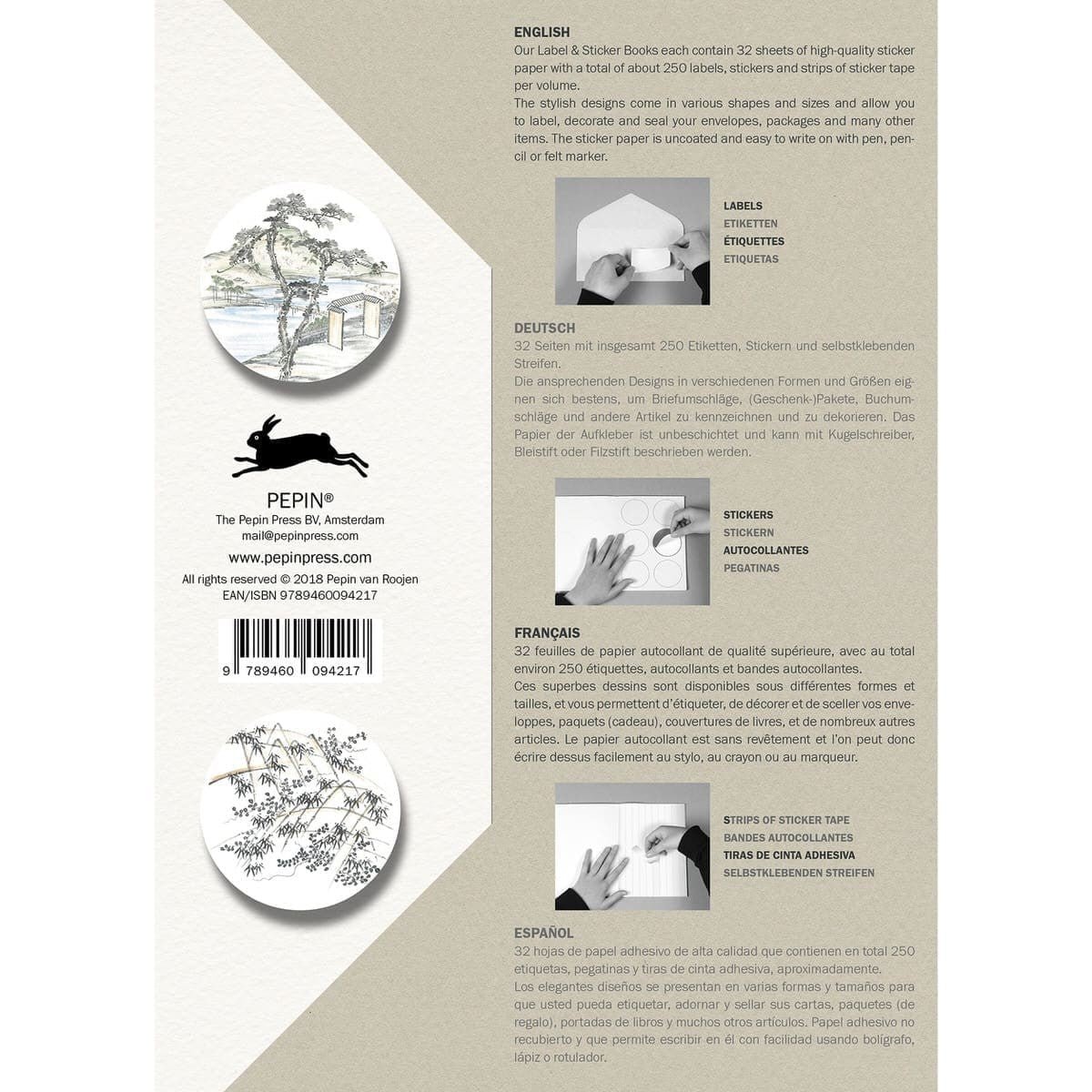 Pepin Labels, stickers & tape Sticker book - Japan style - Pepin Press - Tidformera